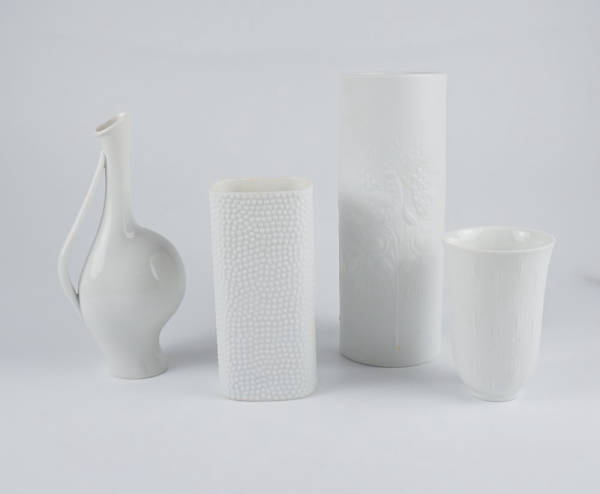 4 Vasen, Rosenthal, davon 3x Biskuitporzellan