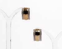 Paar Ohrstecker, 14kt Gelbgold, Brillantbesatz, ca. 10 g